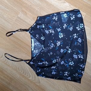 Veronica Beard Antonette Camisole cami black floral size S bias cut